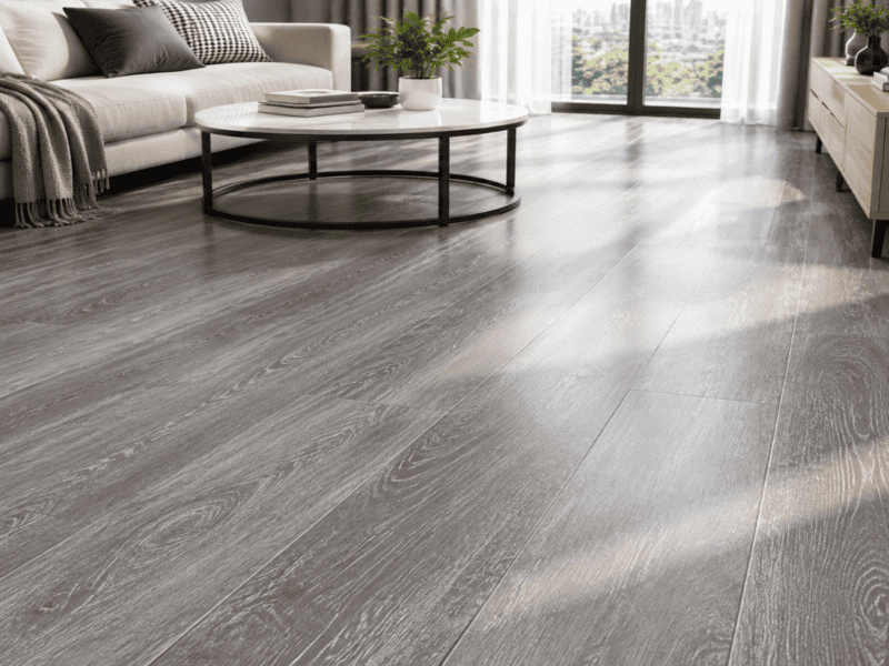 large open plan floating SPC floor layout with movement joint